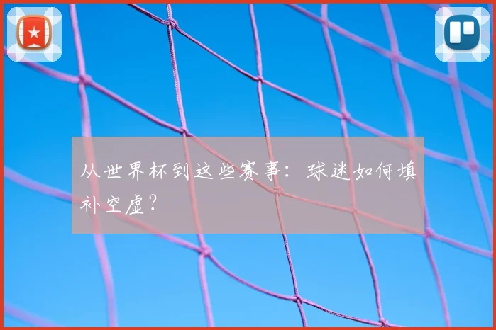 从世界杯到这些赛事：球迷如何填补空虚？